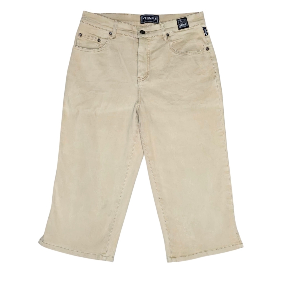 Versace Light Tan Cropped Pants 100% Cotton Y2K from 2000